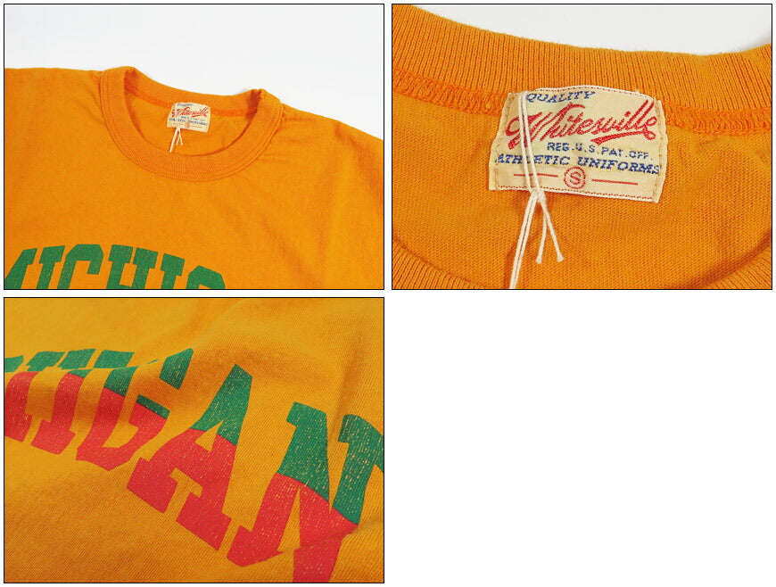 WHITES VILLE ホワイツビル 半袖 18/- S/S T-SHIRTS PRINT Tシャツ ”MICHIGAN” WV79683 【2026年春夏新作】