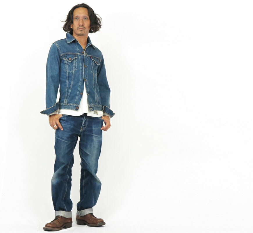 ダブルワークス DUBBLE WORKS Denimjacke Third Type 3rd Used-Look 13003-REMAKE