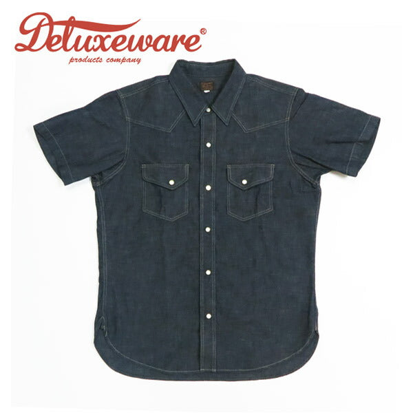 DELUXEWARE Kurzarm 6oz Denim Western-Hemd WWS-30S
