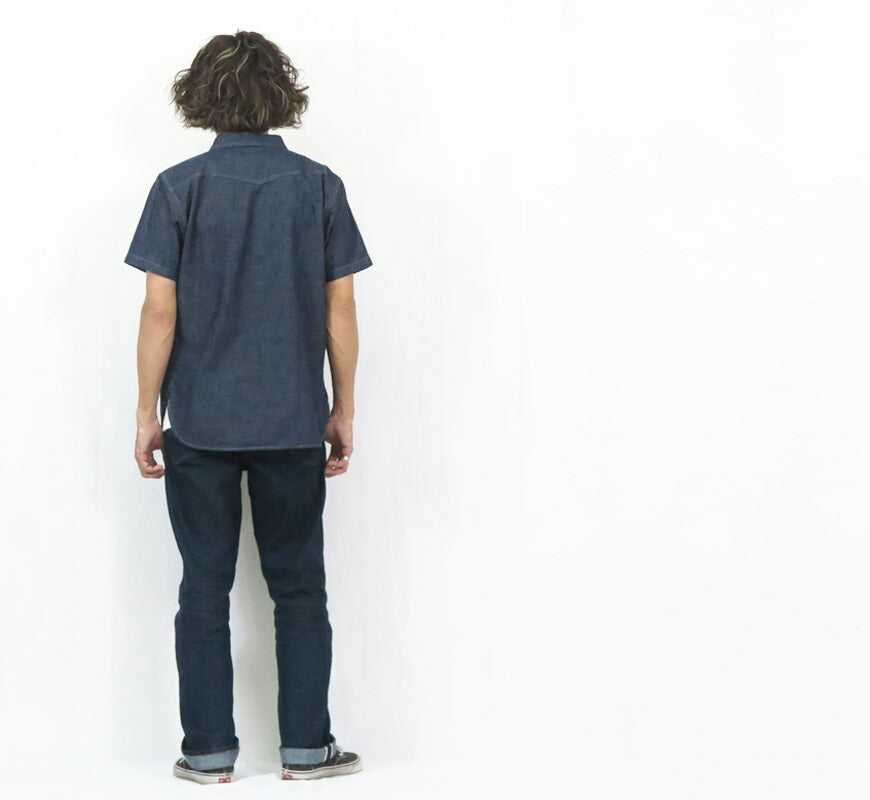 DELUXEWARE Kurzarm 6oz Denim Western-Hemd WWS-30S