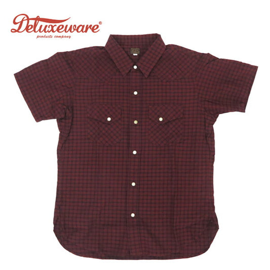 デラックスウェア DELUXEWARE เสื้อเชิ้ตแขนสั้น ลายสก็อต สไตล์เวสเทิร์น WWS-30S